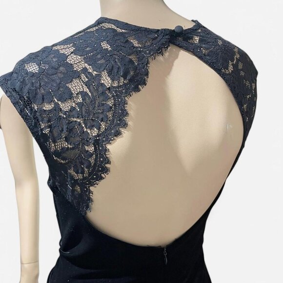 Xscape Dresses & Skirts - Xscape vintage black lace velvet dress size 6
